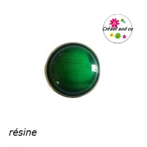 Bouton pression dôme vert résine