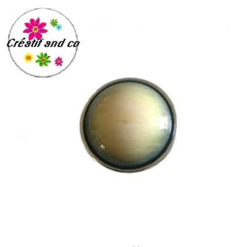Bouton pression dôme beige résine