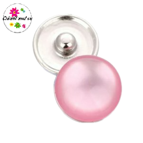 Bouton pression résine rose 18mm