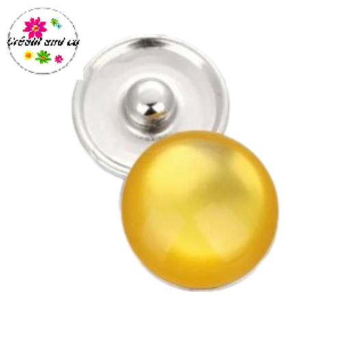 Bouton pression résine jaune 18mm