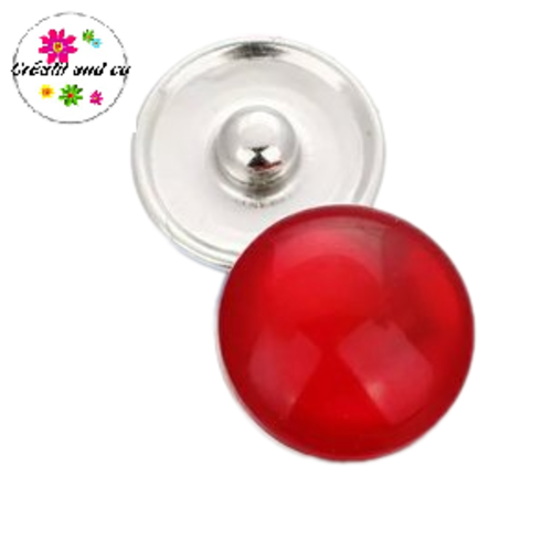 Bouton pression résine rouge 18mm