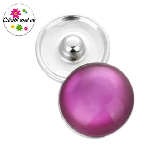 Bouton pression résine mauve violine 18mm