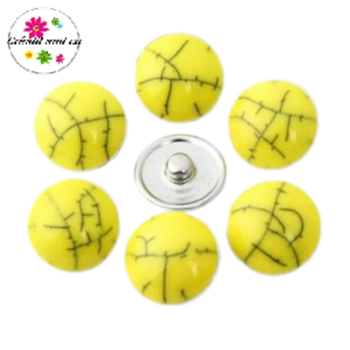 Bouton pression résine jaune18mm