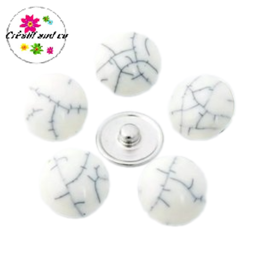 Bouton pression résine blanc 18mm