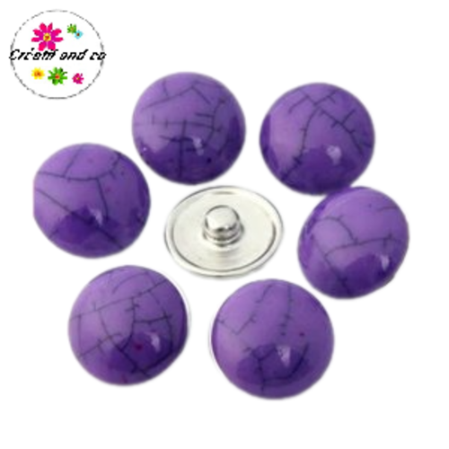 Bouton pression résine mauve 18mm