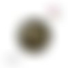 Bouton pression motif fleur dorée résine