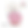 Bouton pression rose motif fleur résine