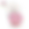 Bouton pression rose motif fleur résine