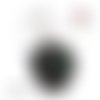 Bouton pression noir motif fleur résine