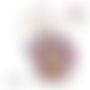 Bouton pression rouge sang foncé motif fleur résine