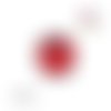 Bouton pression rouge paillette résine
