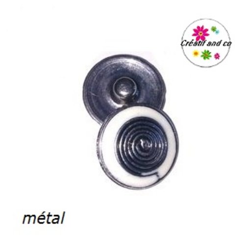 Bouton pression métal blanc