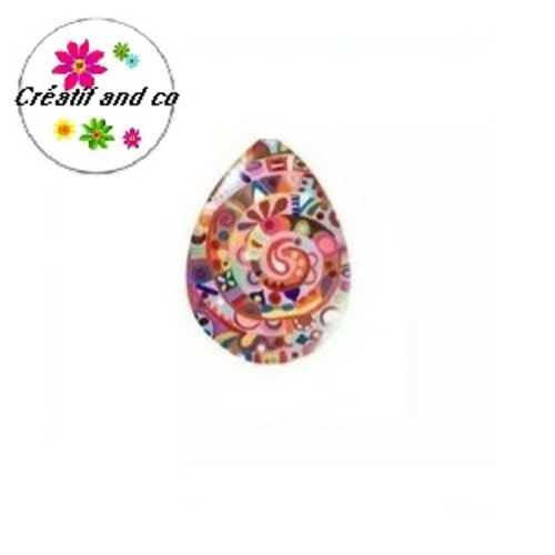 Cabochon goutte colorée 18x25mm