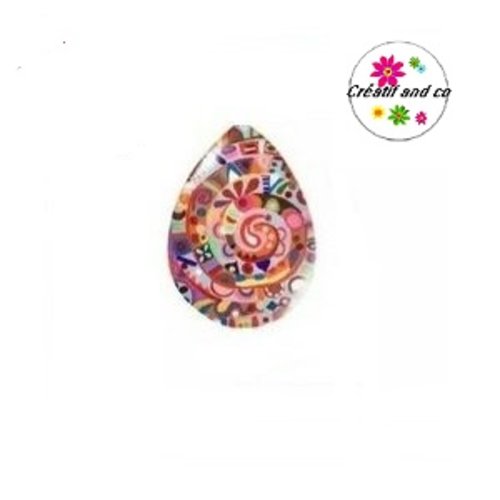 Cabochon goutte colorée 18x25mm