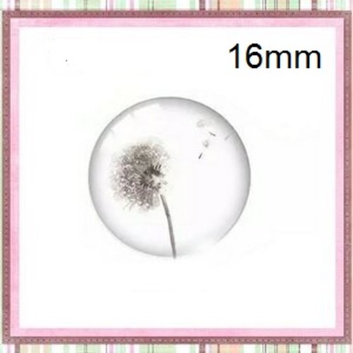 X2 cabochons pissenlit 16mm