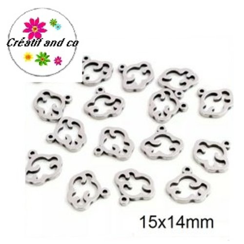 Petit pendentif nuage acier inoxydable 15mm