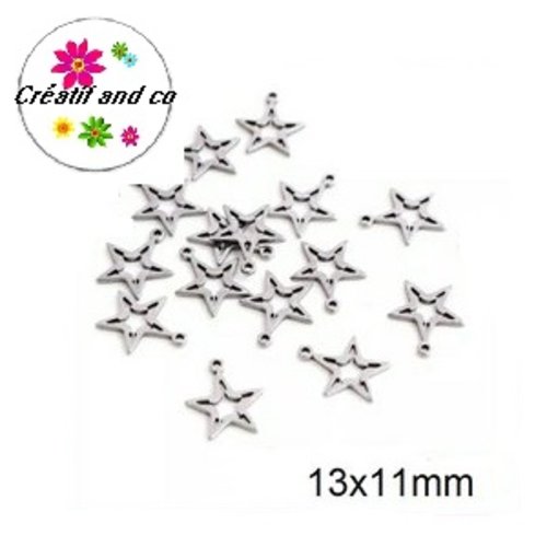 Petit pendentif étoile acier inoxydable 13mm