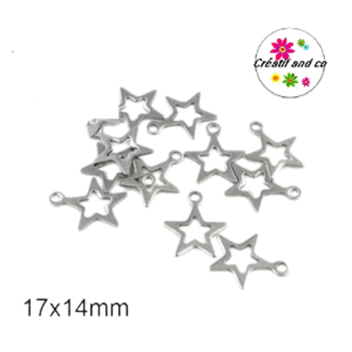 Petit pendentif étoile acier inoxydable 17mm