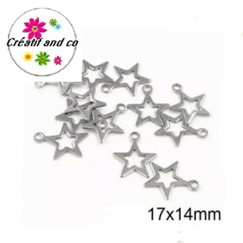 Petit pendentif étoile acier inoxydable 17mm