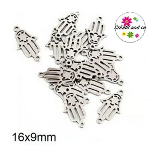 Connecteur main de fatma acier inoxydable 16mm