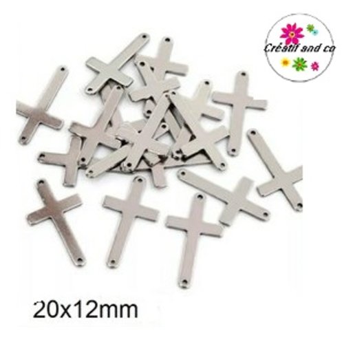 Connecteur croix acier inoxydable 20mm