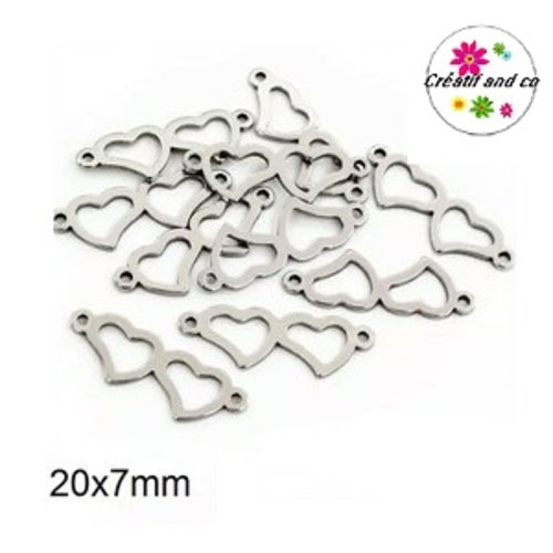 Connecteur double coeur acier inoxydable 20mm