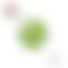 Cabochon à motif blanc fond vert 20mm