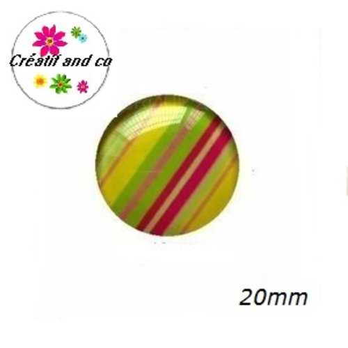 Cabochon rayé 20mm