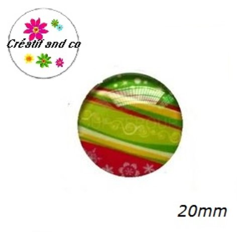 Cabochon rayé 20mm