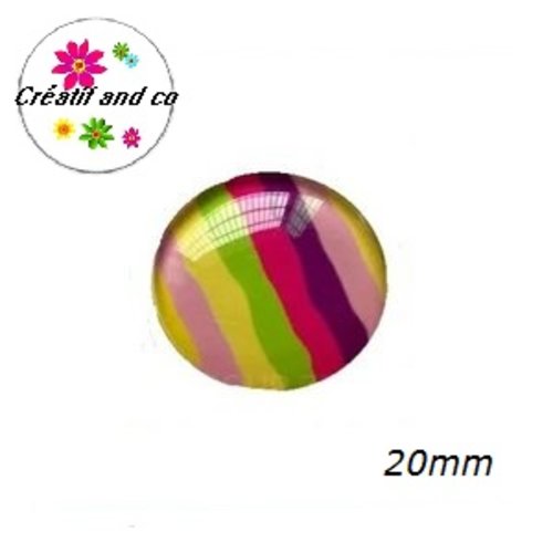 Cabochon rayé 20mm