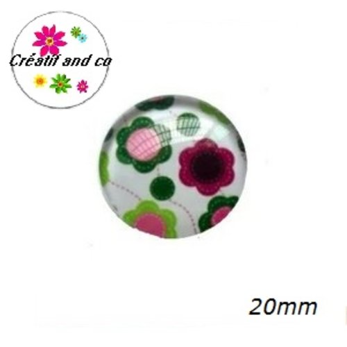 Cabochon fleuri 20mm