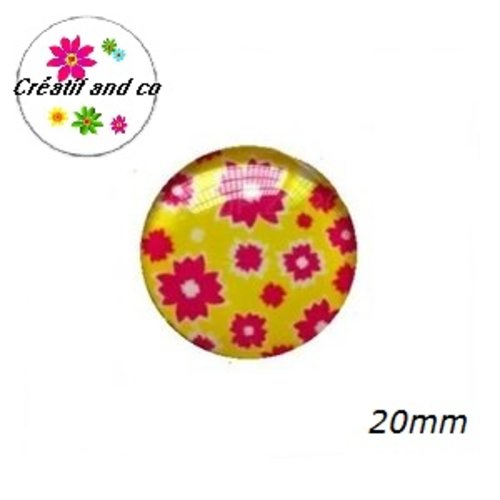 Cabochon fleuri 20mm