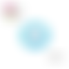 Cabochon bleu/blanc/rose  20mm