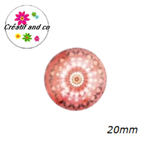 Cabochon rouge/blanc/noir 20mm
