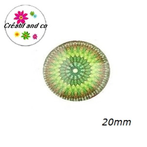 Cabochon vert/bleu 20mm