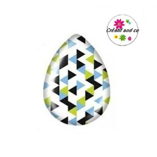 Cabochon goutte à motif 18x25mm