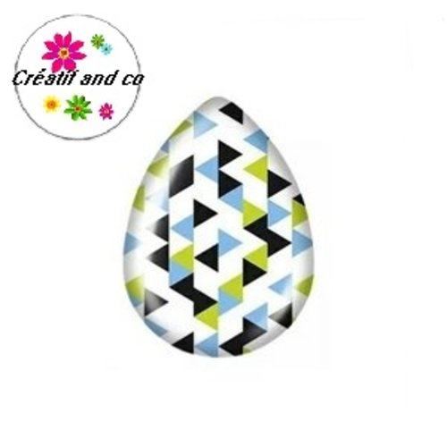 Cabochon goutte à motif 18x25mm