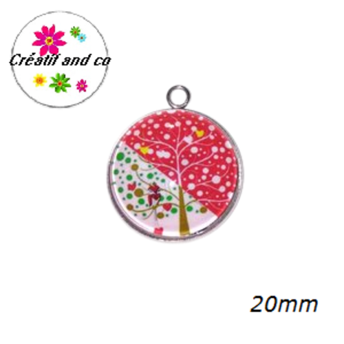 Pendentif  cabochon arbre de vie 20mm