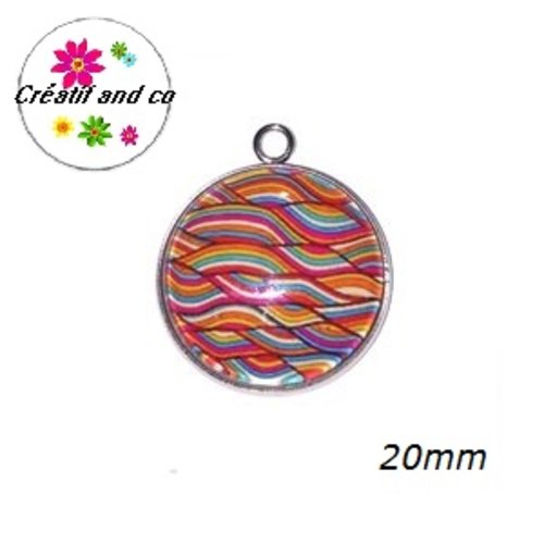 Pendentif cabochon à motif 20mm