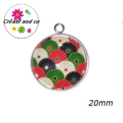 Pendentif cabochon à motif 20mm
