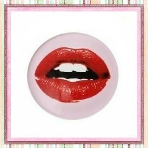 Cabochon kiss rouge 20mm