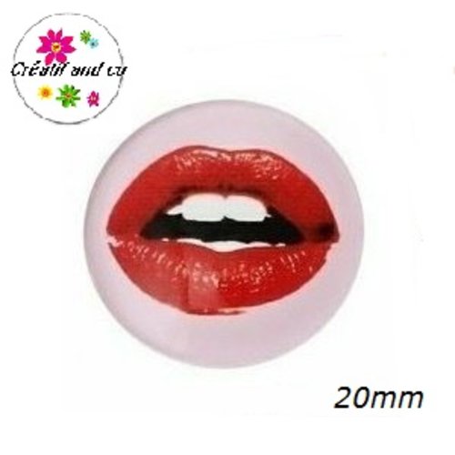 Cabochon kiss rouge 20mm