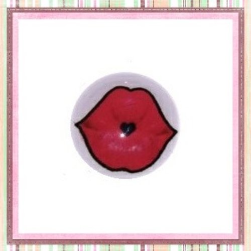 Cabochon kiss rouge 20mm