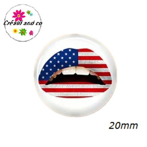 Cabochon kiss drapeau 20mm