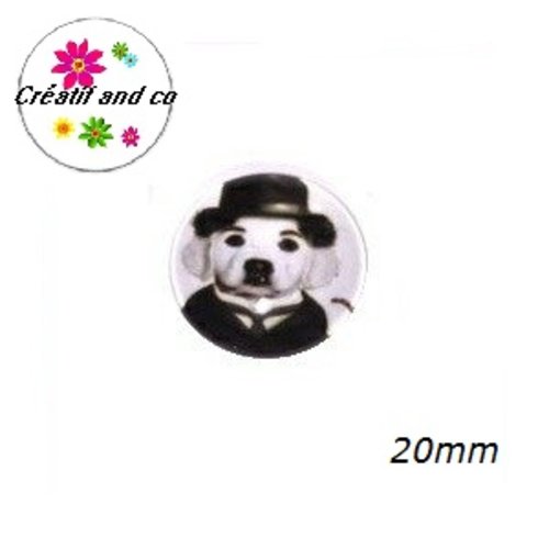 Cabochon chien charlot 20mm