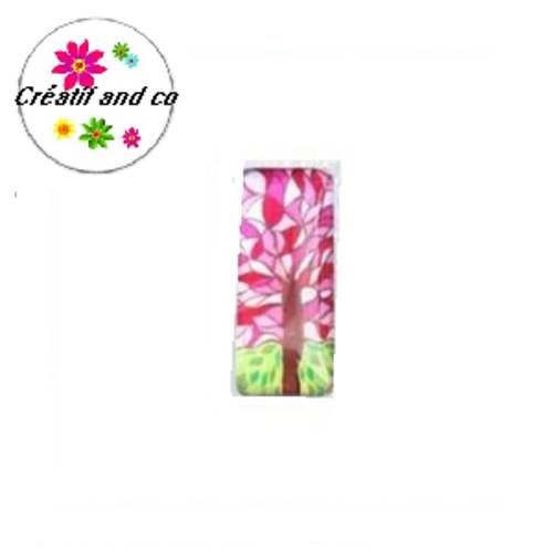 X2 cabochons rectangles arbre de vie 10x25mm
