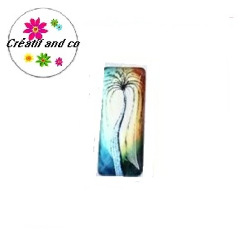 X2 cabochons rectangles arbre de vie 10x25mm