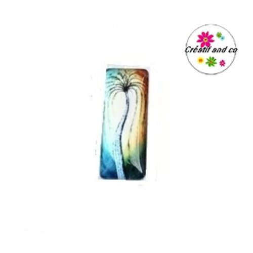 X2 cabochons rectangles arbre de vie 10x25mm