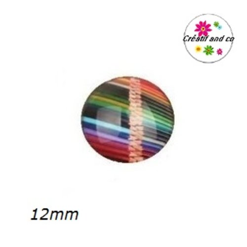 X2 cabochons crayons de couleur 12mm