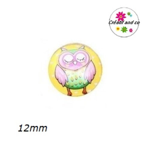 X2 cabochons hibou 12mm